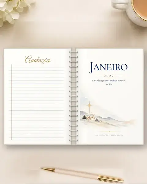 Mockup do planner aberto