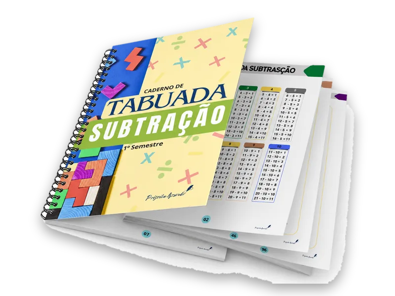 Caderno de Tabuada · Subtração