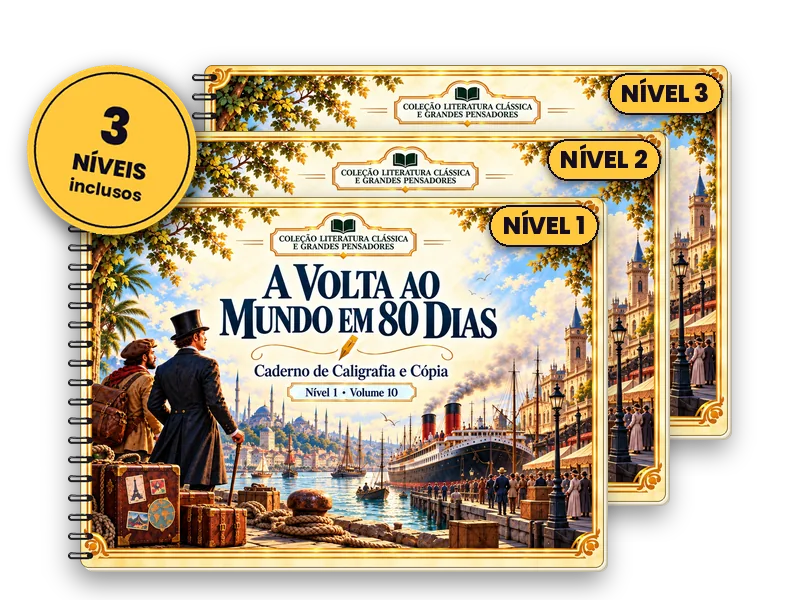 Caligrafia · Livro 10 · A Volta ao Mundo em 80 Dias