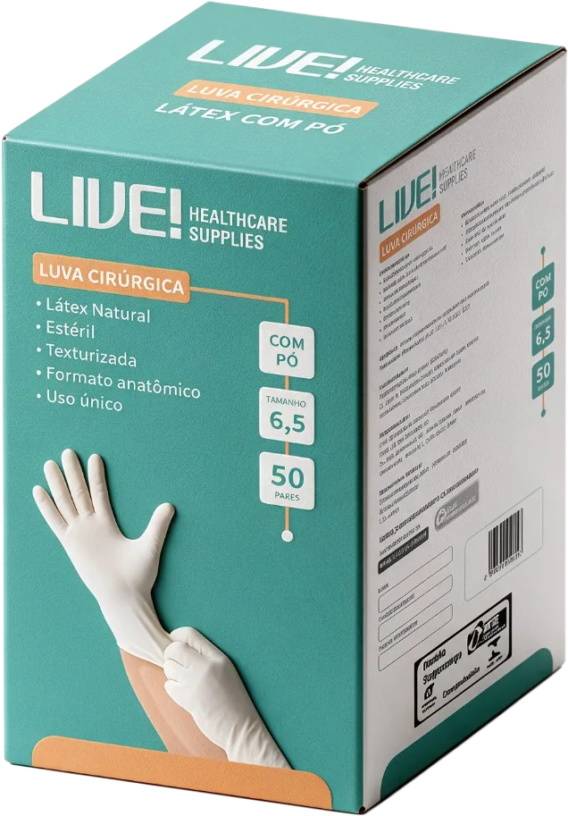 Caixa de Luva Cirúrgica Látex com Pó