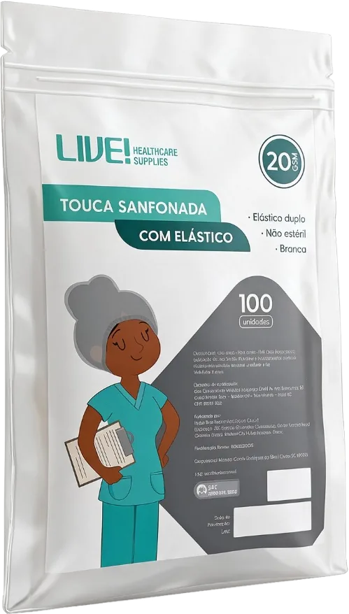 Pacote de Touca Sanfonada com Elástico