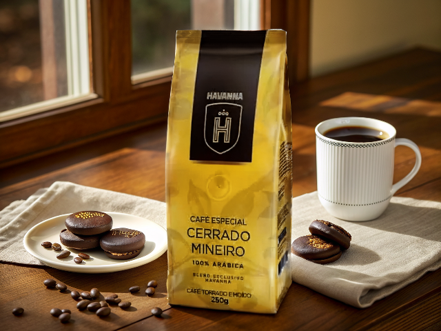 Café Havanna Cerrado Mineiro com caneca e alfajores