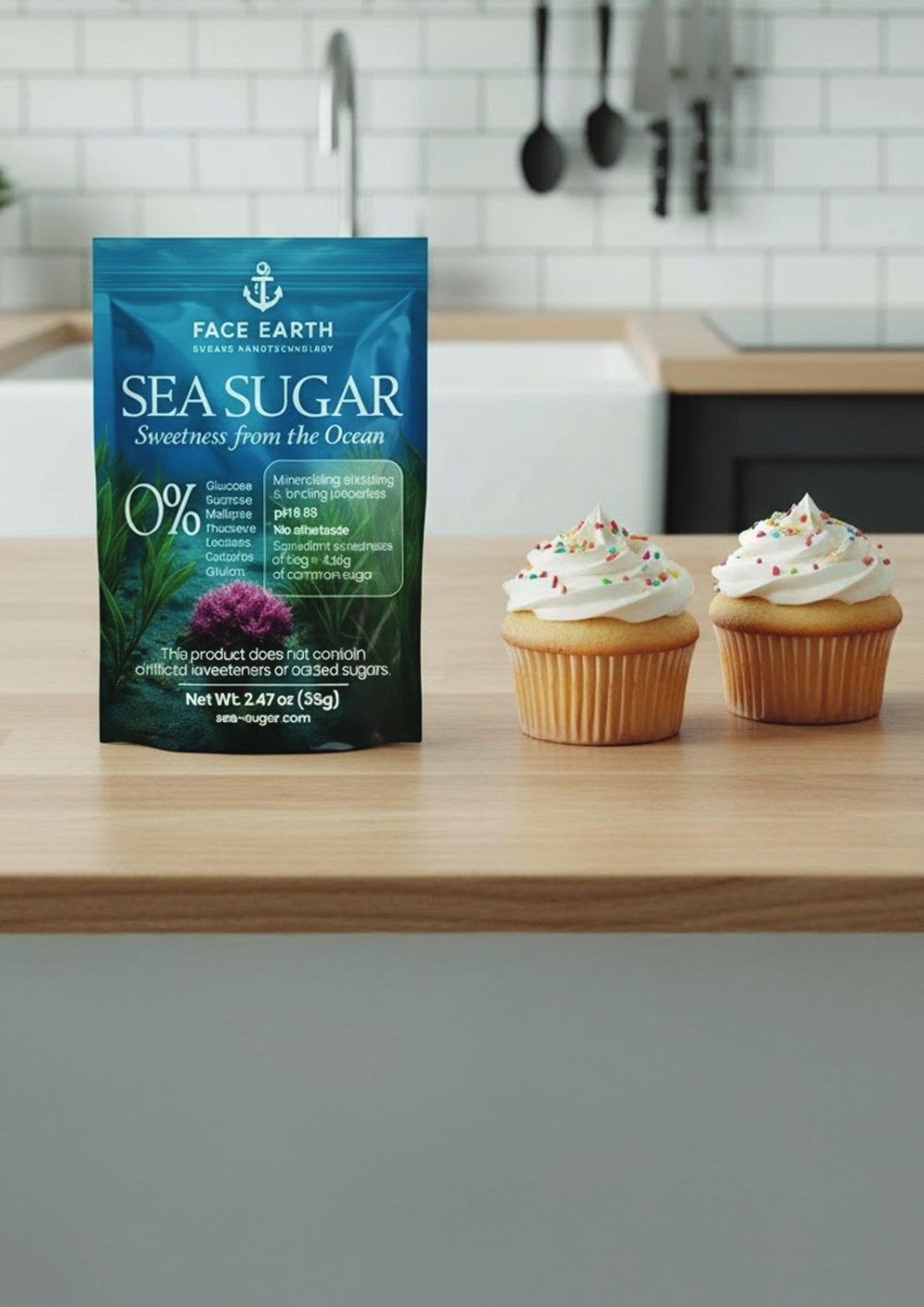 Vanilla Cupcakes made with Sea Sugar