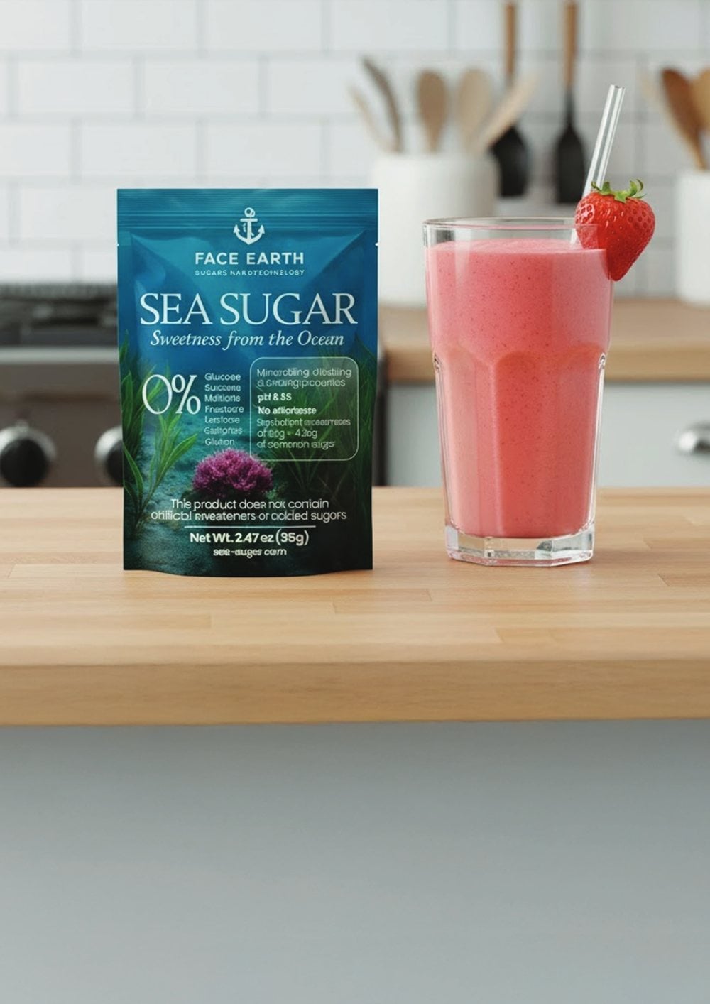 Strawberry Smoothie made with Sea Sugar