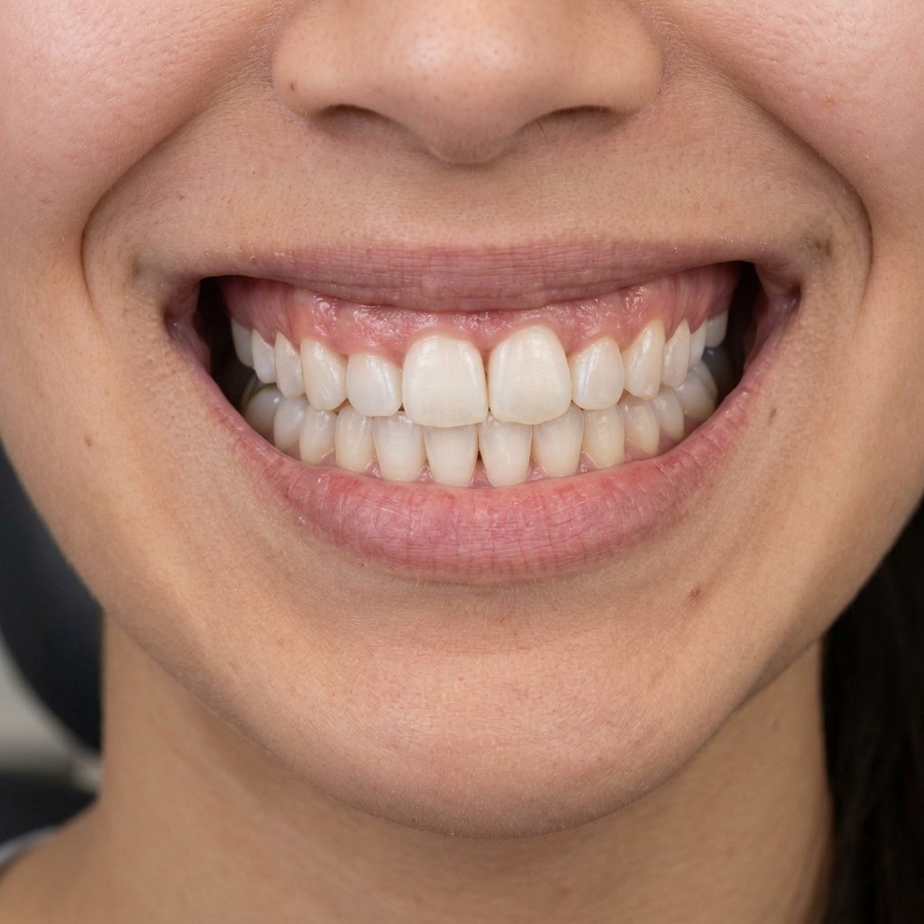 Sorriso antes do alinhador invisível