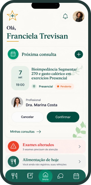 Visual da plataforma de acompanhamento de pacientes