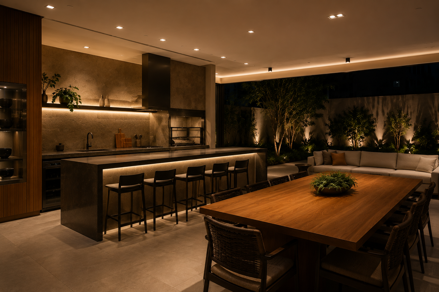 Iluminação técnica aplicada em área gourmet