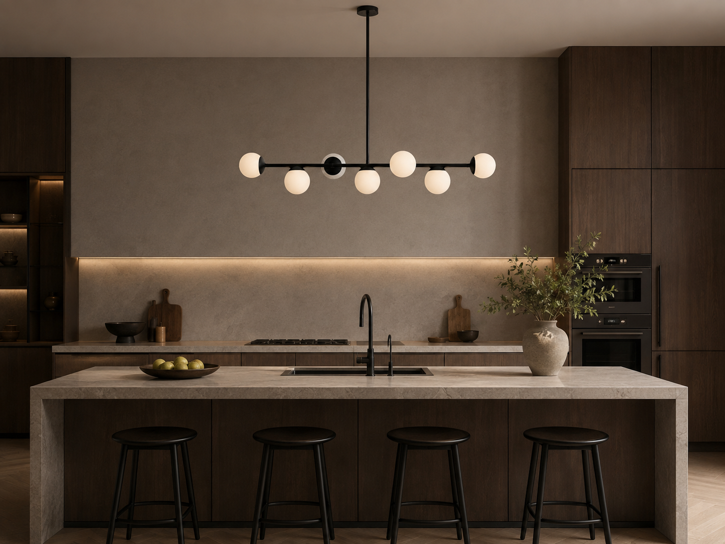 Pendente Metal Preto Champanhe aplicado em ambiente