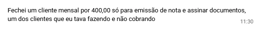 Depoimento de aluno