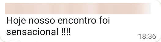 Depoimento de aluno no WhatsApp