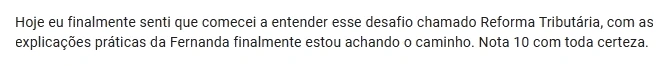 Depoimento de aluno