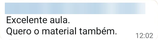Depoimento de aluno no WhatsApp