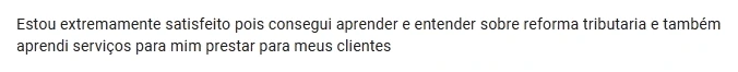 Depoimento de aluno