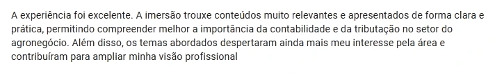 Depoimento de aluno