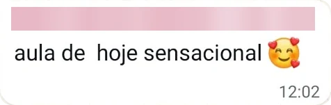 Depoimento de aluno no WhatsApp