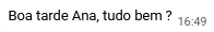 Depoimento de aluno no WhatsApp