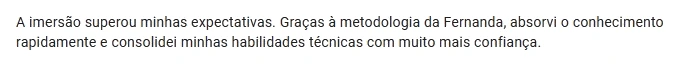 Depoimento de aluno