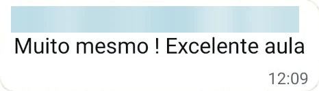 Depoimento de aluno no WhatsApp