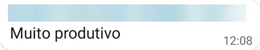 Depoimento de aluno no WhatsApp