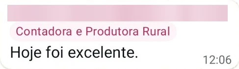 Depoimento de aluno no WhatsApp