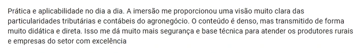 Depoimento de aluno