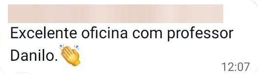 Depoimento de aluno no WhatsApp