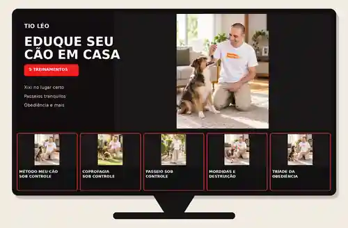 Mockup do combo com os cinco treinamentos do Tio Léo