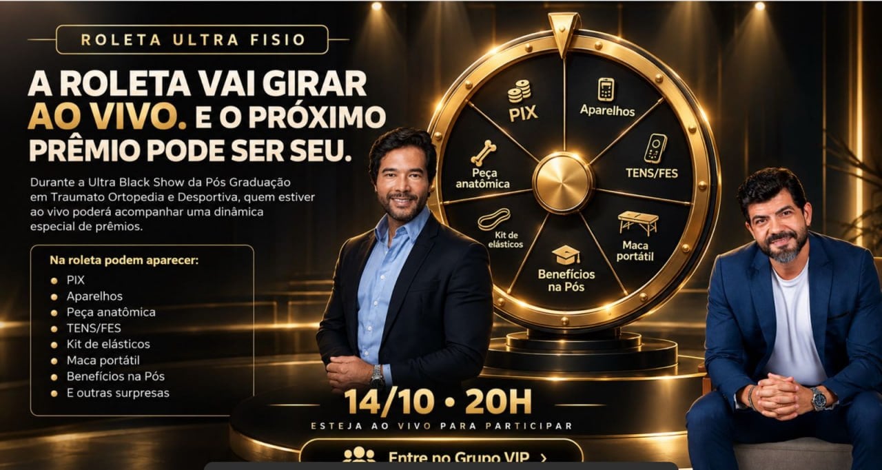 Roleta Ultra Fisio com exemplos de prêmios