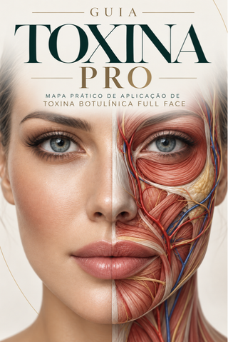 Capa real do Guia Toxina Pro, apostila digital sobre toxina botulínica full face.
