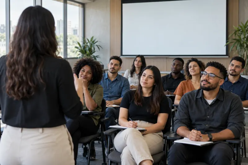 Participantes em uma atividade de educação corporativa
