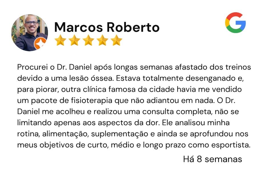 Avaliação de Marcos Roberto no Google, 5 estrelas