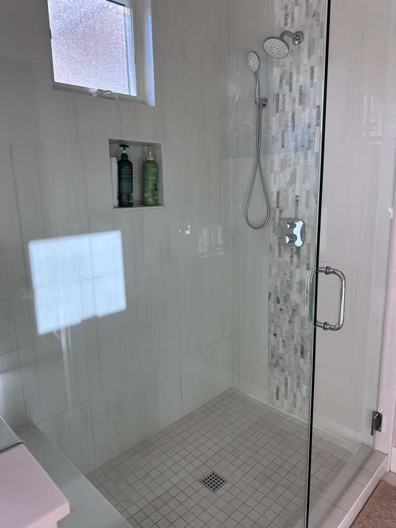 Glass shower after cleaning