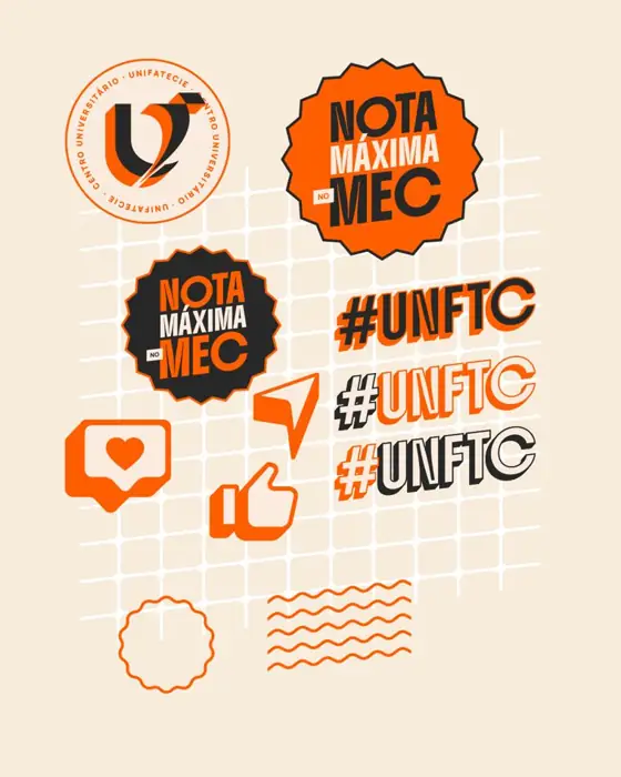 Kit de stickers sobre fundo bege