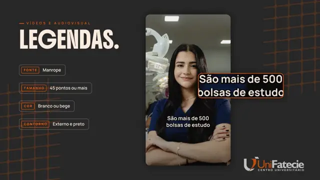 Quadro do vídeo com legenda e logo