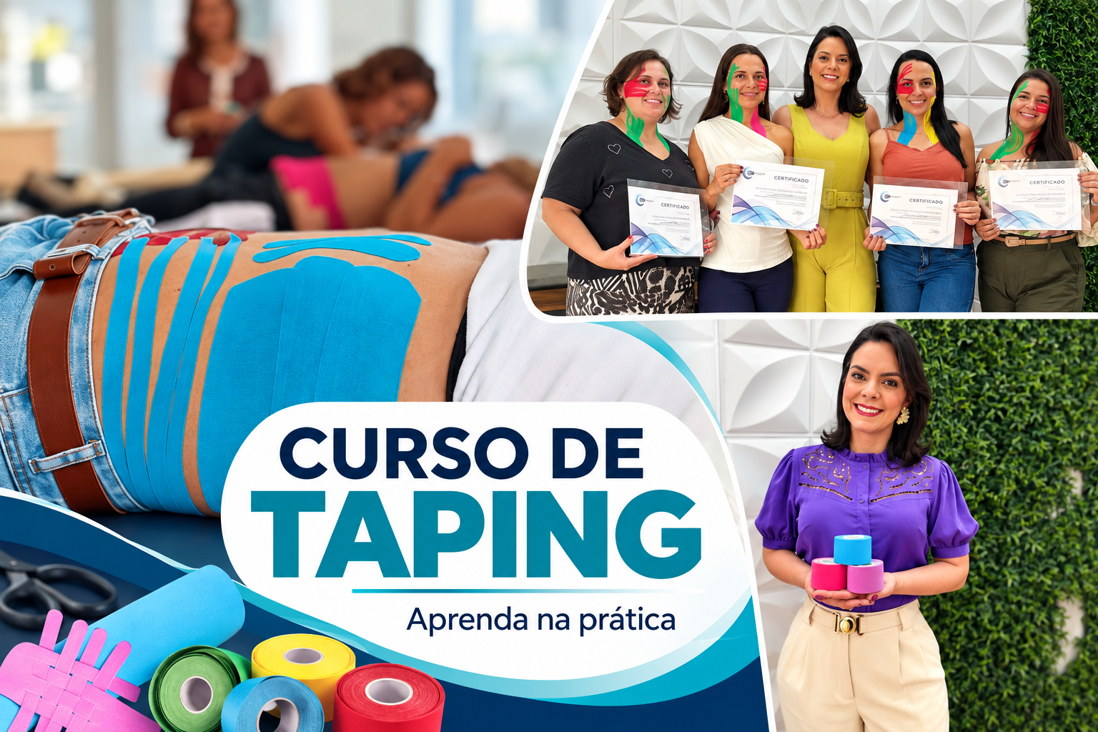 Curso de Taping na Life Cursos em BH, com a Dra. Taís Senra