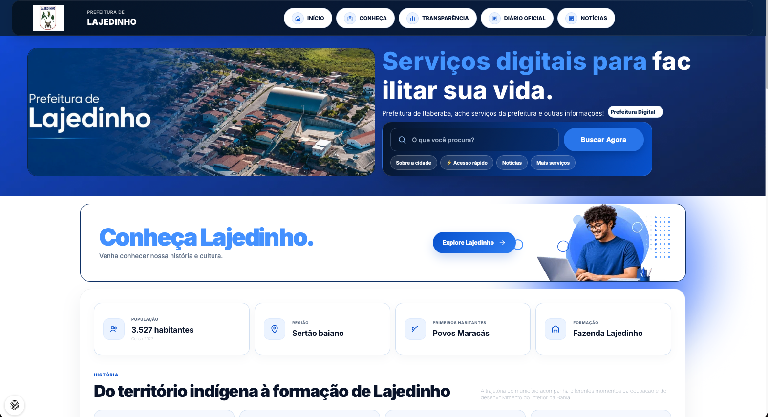 Site da Prefeitura de Lajedinho