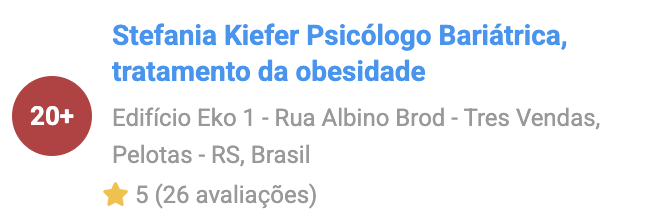 Registro de posição 20+ na consulta analisada em Três Vendas, Pelotas, RS