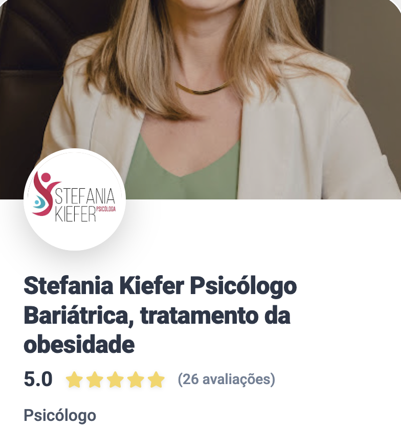 Perfil no Google de Stefania Kiefer, psicóloga, com nota 5,0 e 26 avaliações