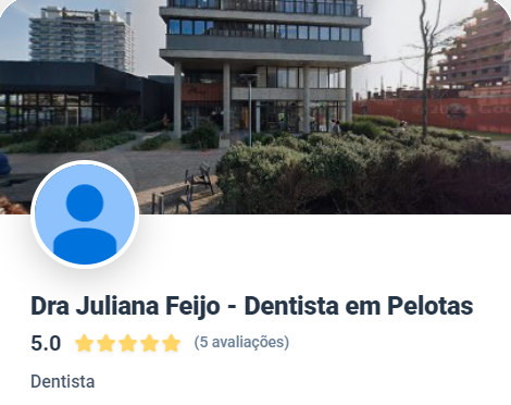 Perfil da Dra. Juliana Feijo no Google com nota 5,0 e 5 avaliações