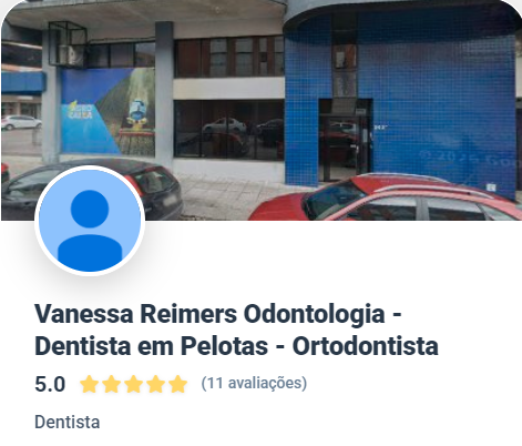 Perfil da Dra. Vanessa Reimers no Google com nota 5,0 e 11 avaliações