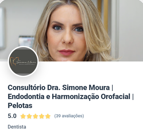 Perfil da Dra. Simone Moura no Google com nota 5,0 e 39 avaliações