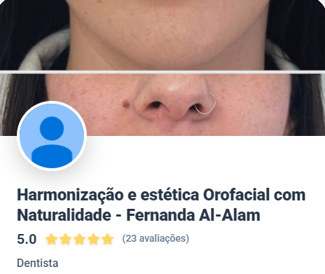 Perfil da Dra. Fernanda Al-Alam no Google com nota 5,0 e 23 avaliações