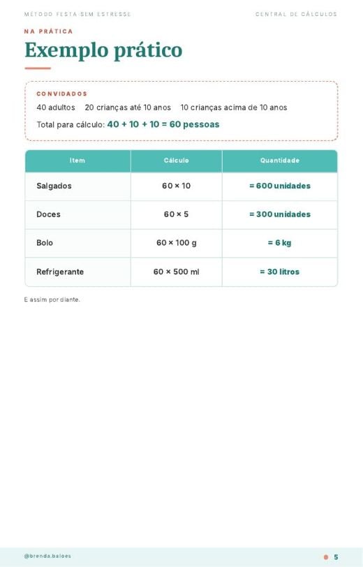 Páginas da Central de Cálculos