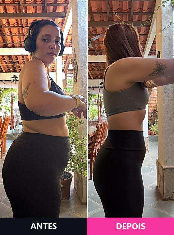 Antes e depois de aluna