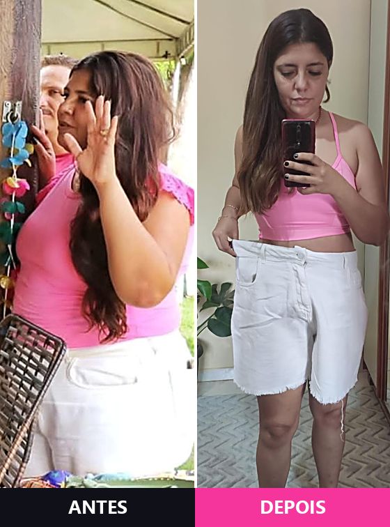 Antes e depois de aluna