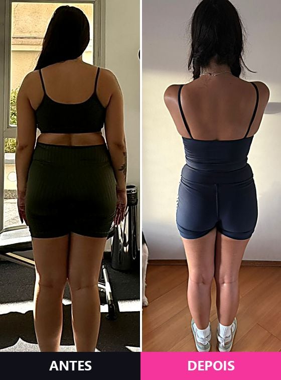 Antes e depois de aluna