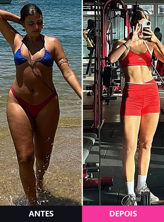 Antes e depois de aluna