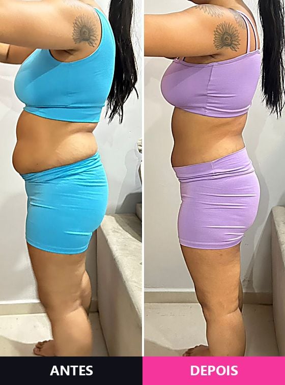 Antes e depois de aluna