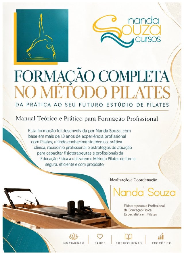 Capa do manual Formação Completa no Método Pilates, por Nanda Souza