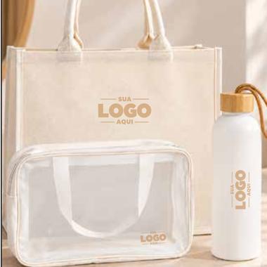 Kit Mi, 3 peças personalizado com a marca da empresa